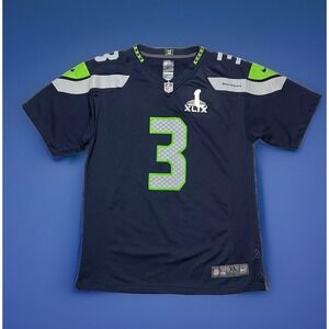 Nike Seattle Seahawks Russell Wilson On Field Super Bowl XLVIII Jersey Youth XL